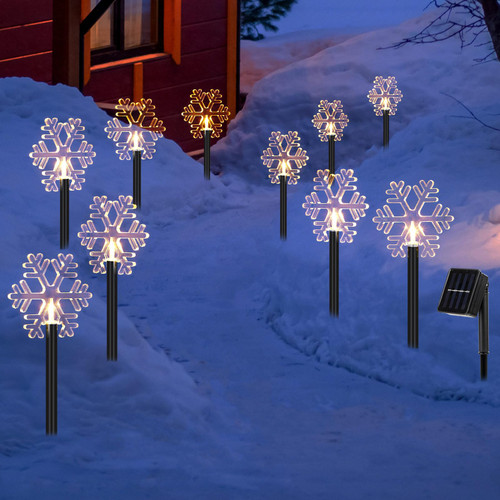 Retisee 10 Pcs Solar Christmas Pathway Lights Snowflake Garden Decorative Stake Light Waterproof Solar Powered Outdoor Christmas Decoration Snowflake Stake Lights Outdoor for Landscape Patio Yard Lawn Retisee 10 Pcs Solar Christmas Pathway Lights Snowflake Garden Decorative Stake Light Waterproof Solar Powered Outdoor Christmas Decoration Snowflake Stake Lights Outdoor for Landscape Patio Yard Lawn