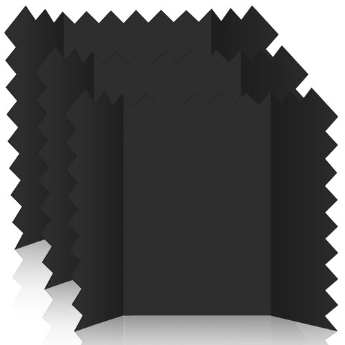 3 Pack Trifold Poster Board 36 x 48 Inch Black Trifold Presentation Board Large Science Fair Display Boards Lightweight Project Board Portable Exhibition Board for School Science Office Project