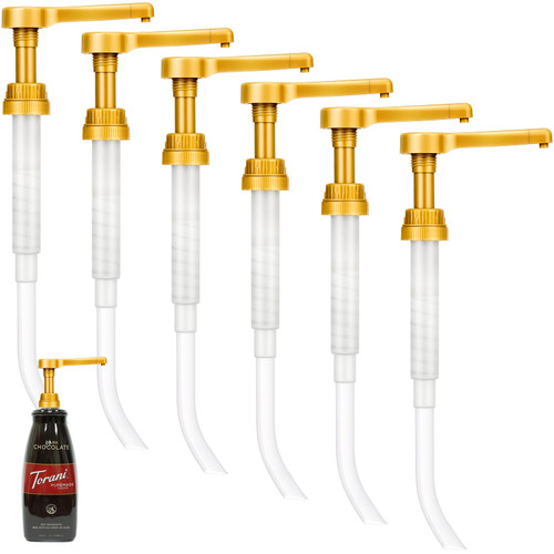 Tanlade 6 Pieces Sauce Pump for 64 Ounce Bottles Dispenser Syrup Bottles Syrup Pump Plastic Pumps Bathroom Kitchen Supplies