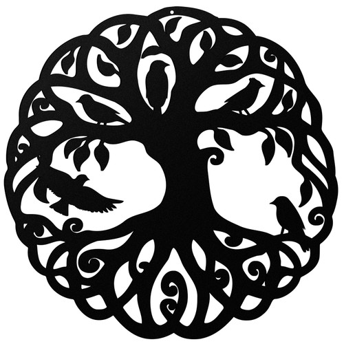 Demissle Tree of Life Wall Art Metal Tree of Life Wall Decor Iron Tree of Life Decor 11.8'' Tree of Life Wall Plaque Garden Art Sculpture Tree of Life Wall Hanging for Outdoor Home Living Room Family
