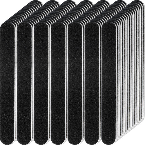 Xinnun 200 Pcs Nail Files for Acrylic Nails 100/180 Grit Double Sided Nail Files Reusable Emery Boards for Nails Black Nail Buffering Files Professional Manicure Tools for Home and Salon
