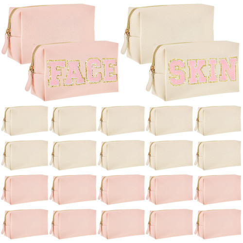 Cunno 24 Pcs Preppy Makeup Bag PU Leather Cosmetic Bag Makeup Pouch Plain Cosmetic Pouch Waterproof Toiletry Bags for Traveling Preppy Travel Purse Cosmetic Organizer Cunno 24 Pcs Preppy Makeup Bag PU Leather Cosmetic Bag Makeup Pouch Plain Cosmetic Pouch Waterproof Toiletry Bags for Traveling Preppy Travel Purse Cosmetic Organizer