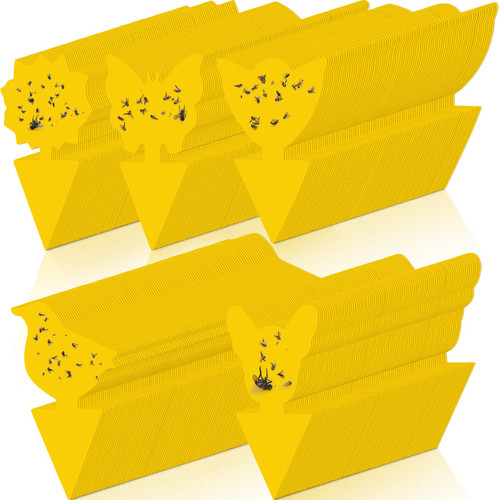400 Pcs Fruit Fly Traps Yellow Sticky Traps Fungus Gnat Killer Indoor Outdoor Mosquito Trap Insect Trap for Fruit Fly, Fungus Gnat, Mosquito, Bug Plant Trap Insect Catcher Killer for Kitchen Garden