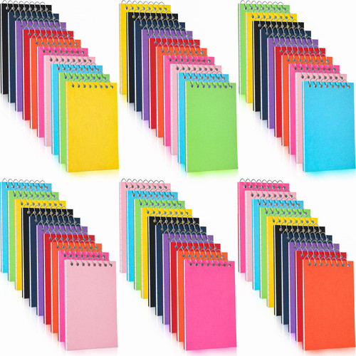 60 Pcs Small Notebook 3x5 Spiral Notepads Pocket Notebook Top Bound Memo Pads Mini Ruled Notepad Bulk 50 Sheets Per Notebook for Home Office College School Gifts, 10 Colors