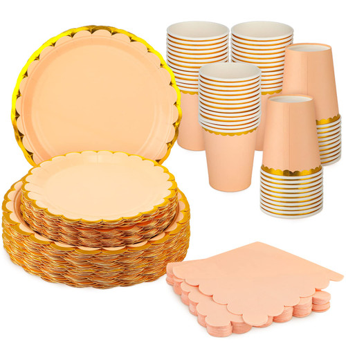 Kosiz 120 Pack Pink and Gold Party Supplies Include 30 Disposable 9'' Dinner Plates with Gold Foil 30 Paper 7'' Dessert Plates 30 Paper Cups and 30 Napkins for Birthday Party Baby Shower Decorations Kosiz 120 Pack Pink and Gold Party Supplies Include 30 Disposable 9'' Dinner Plates with Gold Foil 30 Paper 7'' Dessert Plates 30 Paper Cups and 30 Napkins for Birthday Party Baby Shower Decorations