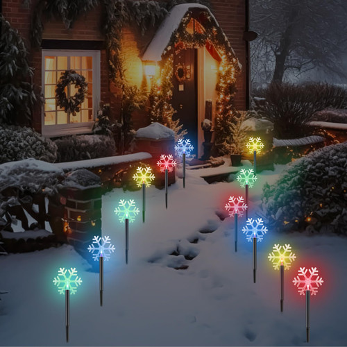 VIHOSE 20 Pcs Christmas Solar Snowflakes Pathway Lights Outdoor Solar Powered Snowflake Christmas Decoration Waterproof LED Garden Stake Lights for Yard Lawn Garden Patio Pathway VIHOSE 20 Pcs Christmas Solar Snowflakes Pathway Lights Outdoor Solar Powered Snowflake Christmas Decoration Waterproof LED Garden Stake Lights for Yard Lawn Garden Patio Pathway