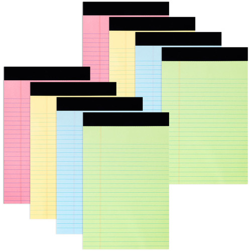 Geyoga 48 Pcs Legal Pads Bulk 5''x8'' Lined Ruled Writing Notepads Recycled Paper Writing Note Pad 50 Sheets Single Sided Printed for Student Classroom School Office (Multicolor, 1/4'' Line Spacing)