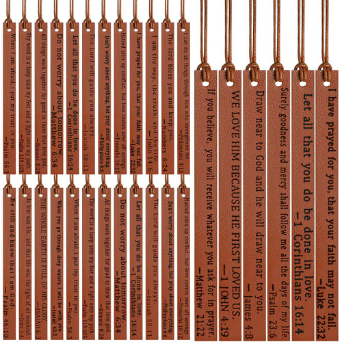 Yeaqee 50 Pcs Leather Christian Bookmarks with Tassels Inspirational Bible Bookmarks Scripture Leather Bookmark Bible Verse Religious Bookmarks for Men Women Book Reading Bookworm Book Lovers Readers Yeaqee 50 Pcs Leather Christian Bookmarks with Tassels Inspirational Bible Bookmarks Scripture Leather Bookmark Bible Verse Religious Bookmarks for Men Women Book Reading Bookworm Book Lovers Readers