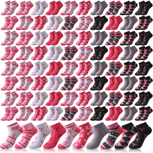 Mepase 80 Pairs Breast Cancer Awareness Socks Bulk Ribbon Soft Sport Sock Pink Ribbon Breast Cancer Socks Women's Ankle Socks Gifts Mepase 80 Pairs Breast Cancer Awareness Socks Bulk Ribbon Soft Sport Sock Pink Ribbon Breast Cancer Socks Women's Ankle Socks Gifts