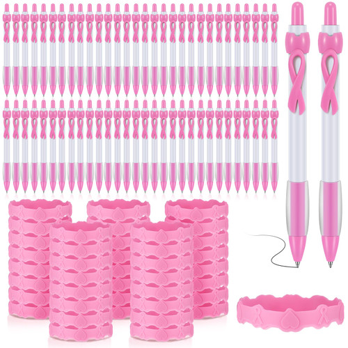 Seajan 120 Pcs Breast Cancer Awareness Accessories 60 Breast Cancer Awareness Pens 60 Pink Ribbon Bracelets Silicone Retractable Ballpoint Pens Breast Cancer Awareness Items Gifts Party Favors Seajan 120 Pcs Breast Cancer Awareness Accessories 60 Breast Cancer Awareness Pens 60 Pink Ribbon Bracelets Silicone Retractable Ballpoint Pens Breast Cancer Awareness Items Gifts Party Favors