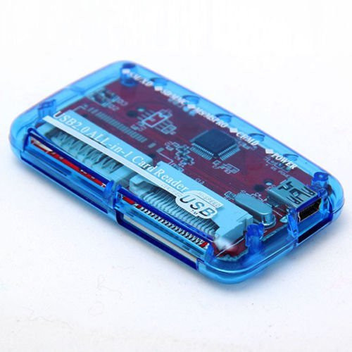 [3 Pack] eTECH Collection USB 2.0 All-in-1 Memory Card Reader / Writer -- support SD / SDHC (NOT Support SDXC) / Compact Flash / xD / Memory Stick / Memory Stick Pro Duo / xD Picture Card -- Blue