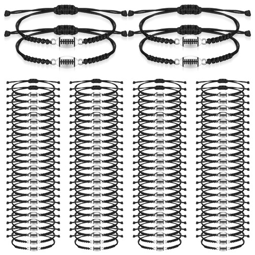 Ecally 100 Pcs Football Bracelet Adjustable Football Charm Bracelets Football Gifts Rugby Sports Bracelet for Women Men Boys Girls Sport Fans Team Football Jewelry Party Accessories (Black) Ecally 100 Pcs Football Bracelet Adjustable Football Charm Bracelets Football Gifts Rugby Sports Bracelet for Women Men Boys Girls Sport Fans Team Football Jewelry Party Accessories (Black)