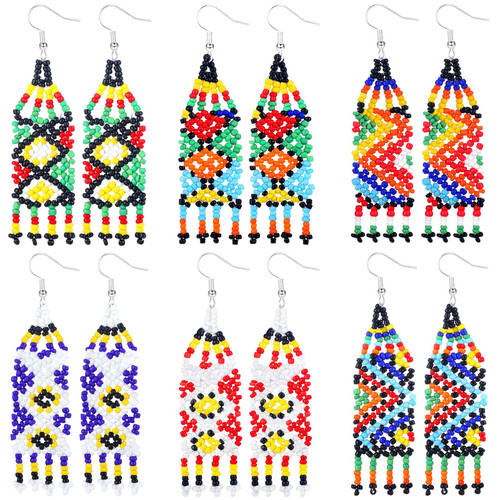 Huquary 6 Pairs Long Beaded Earrings Boho Dangle Beaded Tassel Earrings Bohemian Drop Handmade Seed Bead Earrings Native Statement Fringe Earrings Jewelry for Women Girls Dangling Gifts, 6 Styles Huquary 6 Pairs Long Beaded Earrings Boho Dangle Beaded Tassel Earrings Bohemian Drop Handmade Seed Bead Earrings Native Statement Fringe Earrings Jewelry for Women Girls Dangling Gifts, 6 Styles