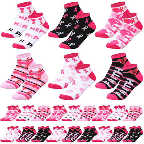 Panitay 24 Pairs Breast Cancer Awareness Socks for Women Pink Ribbon Ankle Socks Sport Short Socks Breast Soft Socks Breast Cancer Awareness Bulk Items Gifts for Sport Football Cheer Accessories Panitay 24 Pairs Breast Cancer Awareness Socks for Women Pink Ribbon Ankle Socks Sport Short Socks Breast Soft Socks Breast Cancer Awareness Bulk Items Gifts for Sport Football Cheer Accessories