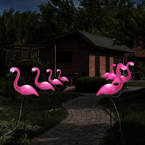 Geelin 6 Packs Pink Flamingo Garden Solar Light Decoration Ip55 Waterproof Outdoor Flamingo Solar Stake Lights Led Solar Powered Lights for Yard Patio Lawn Pathway Walkway Driveway Geelin 6 Packs Pink Flamingo Garden Solar Light Decoration Ip55 Waterproof Outdoor Flamingo Solar Stake Lights Led Solar Powered Lights for Yard Patio Lawn Pathway Walkway Driveway
