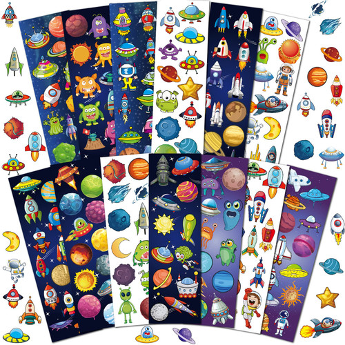 1600 Pcs Outer Space Stickers Assortment for Kids Planet Astronaut Stars Spacecraft Rockets Stickers Space Sticker Sheets for Space Themed Party Favor Classroom Teachers 1600 Pcs Outer Space Stickers Assortment for Kids Planet Astronaut Stars Spacecraft Rockets Stickers Space Sticker Sheets for Space Themed Party Favor Classroom Teachers