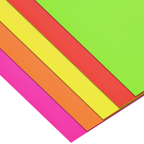 Kosiz 25 Sheet 22 x 28 in Neon Poster Board Fluorescent Large Poster Board Assorted Color Two Sided Paper Cardstock Display Drawing for Classroom School Craft Project, Multipack (Multicolor)
