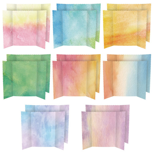 Nuanchu 16 Pcs Jumbo Trifold Poster Board 36 x 48'' Thick Presentation Board Colorful Science Fair Display Board Watercolor Foldable Paperboard for School Class Science Project Display (Watercolor)