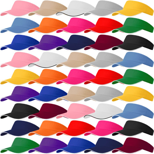 45 Pack Sports Sun Visors Bulk Women Sun Visors Hats Adjustable Summer Golf Visor Caps UV Protection for Women Men Outdoor Golf Tennis Sun Visors Hats 45 Pack Sports Sun Visors Bulk Women Sun Visors Hats Adjustable Summer Golf Visor Caps UV Protection for Women Men Outdoor Golf Tennis Sun Visors Hats