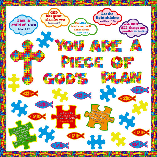 58 Pcs Back to School Bulletin Board Set Christian Bulletin Board Sunday School Decorations Gods Poster Kids Classroom Decorations Bible Verse Classroom Cutouts for Preschool Elementary Middle School