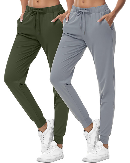Locoowai 2 Pcs Women's Joggers Pants Lounge Sweatpants Drawstring Joggers Pants High Waist Athletic Sweatpants with Pockets (Army Green, Light Grey,XX-Large) Locoowai 2 Pcs Women's Joggers Pants Lounge Sweatpants Drawstring Joggers Pants High Waist Athletic Sweatpants with Pockets (Army Green, Light Grey,XX-Large)