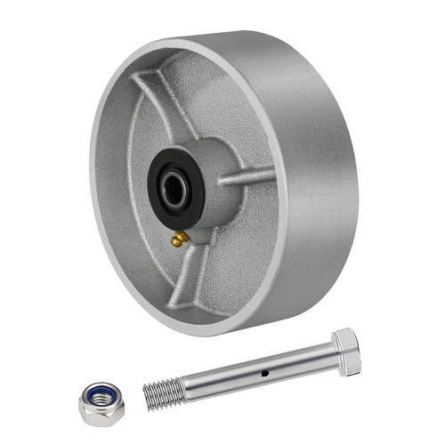 6" x 2" Industrial Casters, Steel Cast Iron Wheel - Heavy Duty Caster -1250 lbs Capacity per Wheel, Roller Bearing-1/2" Bore, Replacement Wheel for Tool Box Workbench Platform Trucks(1 Pack)
