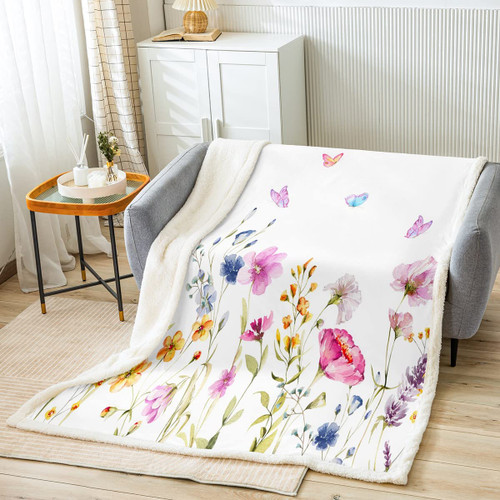 jejeloiu Pink Floral Fleece Throw Blanket Cartoon Butterfly Flower Plush Blanket for Bed Sofa Couch Colorful Floral Sherpa Blanket Botanical Fuzzy Blanket Room Decor Baby 30"x40" jejeloiu Pink Floral Fleece Throw Blanket Cartoon Butterfly Flower Plush Blanket for Bed Sofa Couch Colorful Floral Sherpa Blanket Botanical Fuzzy Blanket Room Decor Baby 30"x40"