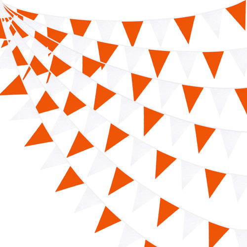 32Ft Orange White Triangle Flag Fabric Banner Pennant Garland Bunting Streamers for Fall Decor Autumn Wedding Birthday Party Thanksgiving Day Graduation Home Nursery Outdoor Garden Hanging Decoration 32Ft Orange White Triangle Flag Fabric Banner Pennant Garland Bunting Streamers for Fall Decor Autumn Wedding Birthday Party Thanksgiving Day Graduation Home Nursery Outdoor Garden Hanging Decoration