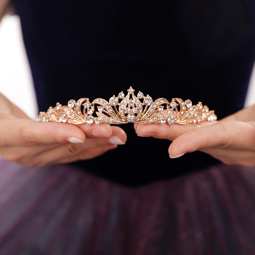 JWICOS Silver Wedding Tiara for Women and Girls, Princess Crowns and Tiaras for Bride Rhinestone Birthday Crown Headband Crystal Costume Party Prom Hair Accessories (Gold) JWICOS Silver Wedding Tiara for Women and Girls, Princess Crowns and Tiaras for Bride Rhinestone Birthday Crown Headband Crystal Costume Party Prom Hair Accessories (Gold)