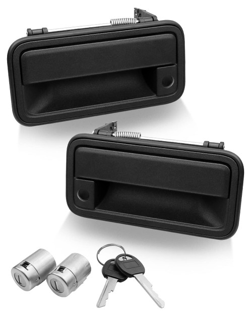 OCHIKI All Metal Exterior Front Door Handle with Lock Cylinder and Key Fit for Chevrolet Chevy Suburban Tahoe GMC Yukon 1995-2000 Replace 15742229 15742230 77096, Left and Right Side