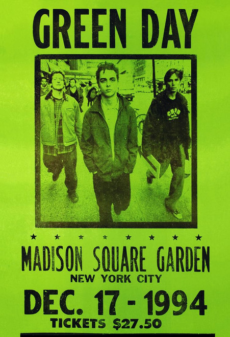 Artist Unknown Green Day Concert Poster, NYC, Madison Square Garden, New York City