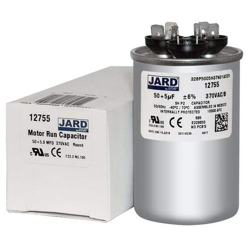 50 + 5 uf MFD 370 Volt VAC Round Dual Run Capacitor Replaces GE GENTEQ 97F9970