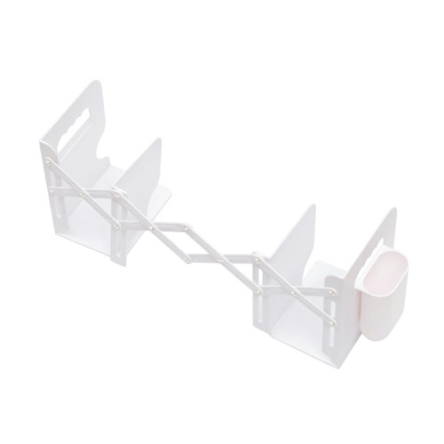 Holibanna Telescopic Storage Bookshelf Desktop Desk Plastic Book Bins Bookshelf Expandable Book Rack Expandable Corner Bookcase Adjustable Book Case Abs White Telescopic Bookshelf