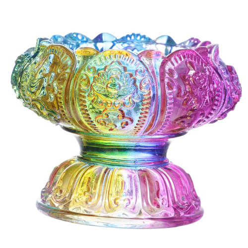 Holibanna Lamp Holder Desk Topper Butter Holder Lotus Flower Decor Altar Flower Candle Holder Buddhist Tealight Holder Decorative Candle Base Buddhist Altar Lamp Base for Candle Colorful