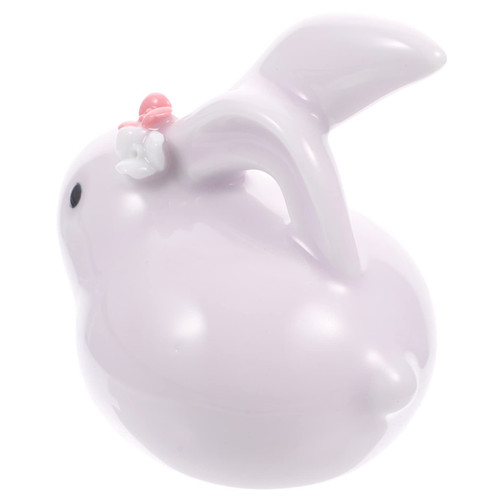 BESTOYARD Bunny Ceramic Decoration Ceramic Rabbit Ornament Desk Topper Bunny Cute Bunny Ornaments Rabbits for Decor Pink Trinkets Ceramics Cartoon Rabbit Figurine for Home