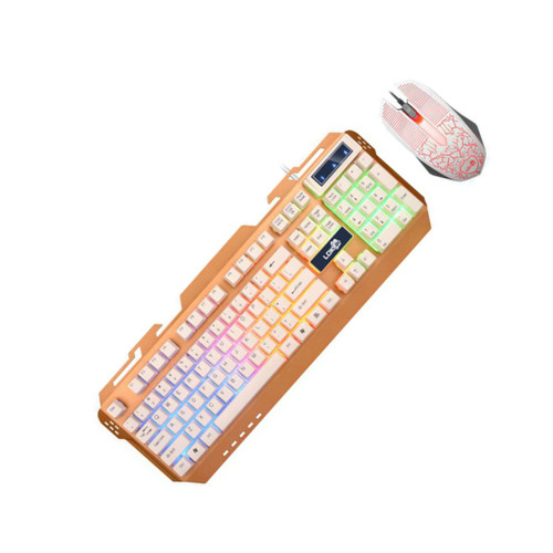 UKCOCO Mouse Button Set Computer mice Computer Mouse Corded Keyboard Wired USB Keyboard USB keypad LED Keyboard RGB Backlight Mouse Modern Mouse Backlight Keyboard Desktop Suite Office