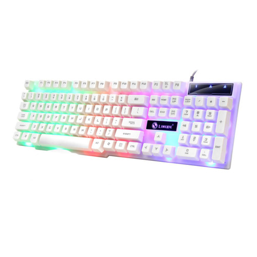 UKCOCO Gaming and Keyboard Gaming Keyboard and Keyboard Mechanical Mouse Keyboard Lighted Keyboard for PC Wired Keyboard for PC Computer USB Keyboard Computer Wired Keyboard White Shine
