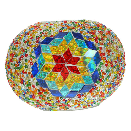 OSALADI Stained Glass Lampshade Decorative Table Lamp Decorative Globe Ceiling Chandelier Light Shade Retro Chandelier Cover Sphere Light Shade Mosaic Lamp Cover Replacement Lamp Shade