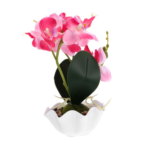Garneck 1pc Bonsai Home Decorations Artificial Indoor Plants Mini Plants Fake Bonsai Faux Orchid Plants Fake Potted Plant Simulation Plant Decor Simulation Bonsai Adornment Phalaenopsis Pp