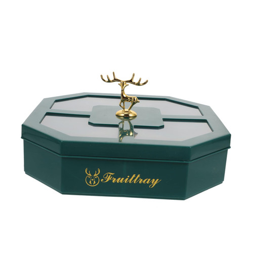 VOSAREA 1pc Storage Box Plastic Serving Trays Green Tray Candy containers Party Platter Party Snack Tray Fruits Simple Snack Tray Snack Plate Desktop Snack Dish nut Candy jar to Rotate