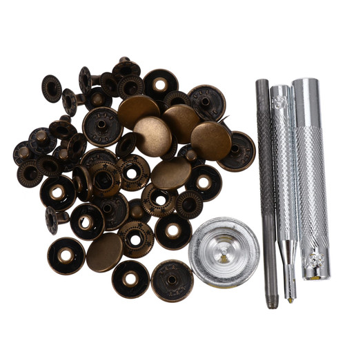 Didiseaon 12 Sets Punch Button Set Rivets for Metal Clothing Snaps Metal Hole Punch Tool Metal Snap Buttons Kit Press Stud Button Clothes Rivets and Snaps Leather Snap Leather Fasteners Mix