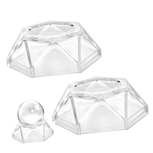 Garneck 2 Pcs Base Stone Display Holder Crystal Chakra Stand Globe Stand Base Sphere Bases Sphere Holder for Display Crystal Sphere Holder Pmma Acrylic Jewelry Rack Wood Sphere Stand