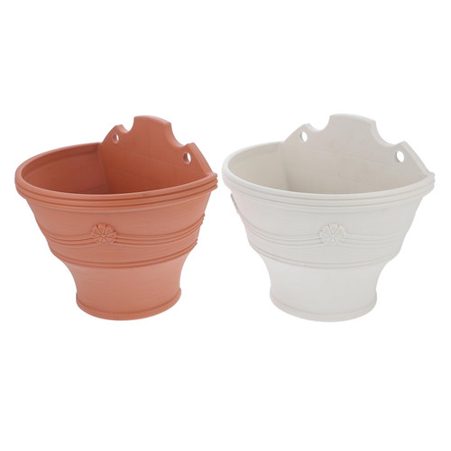 Yardwe 2pcs Flowerpot Circle Vase House Plants Indoors Live Hanging Flower Pot Hanging Planter Basket Wall Flowers Planter Garden Hanging Baskets Decorative Flower Pot Hanging Flower Rack