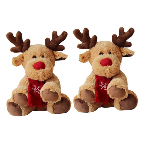 Toyvian 2pcs Baby Stuffed Animal for Baby Desk Toys Plush Holiday Reindeer Christmas Reindeer Doll elk Doll Toy Small Animal Elk Plush Deer Plush Doll Decorations Statuette Sculpture