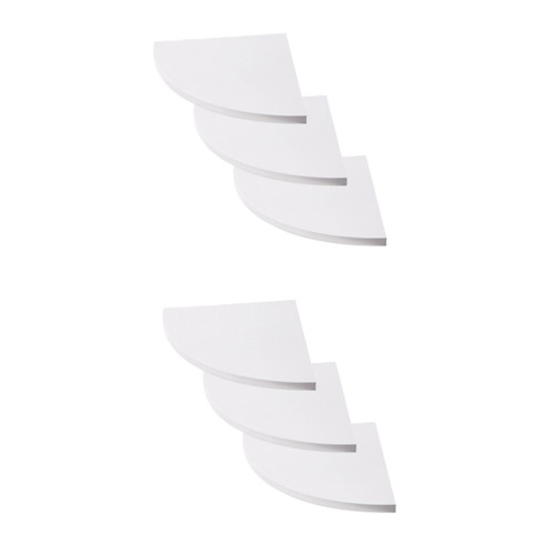 DECHOUS 6 PCS Wall Mounted Shelves for Storage Corner Shelves Wooden Book Shelf Wall Mounted Bookshelves Farmhouse Corner Shelf Locker Shelf Sector Decorate Display Shelf Board Bookshelf