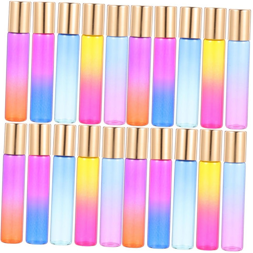 FOMIYES 20 Pcs gradient essential oil bottle refillable perfume bottle roller vials bulk perfume roller bottles refillable bottle terrariums perfume container Glass liquid Bottled travel