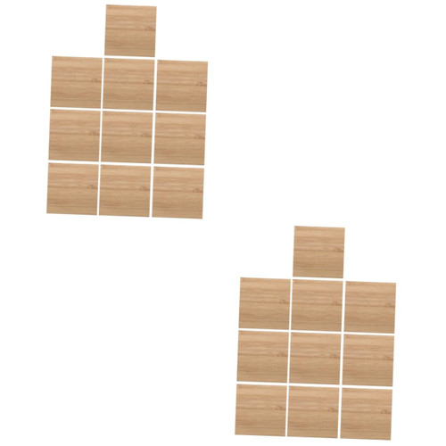 EXCEART 20 Pcs Hand Painted Bamboo Arts and Crafts Wood Crafts for Decorative Wood Panels Wooden Blanks for Painting Wooden Square Cutouts Wood Squares for Crafts Box