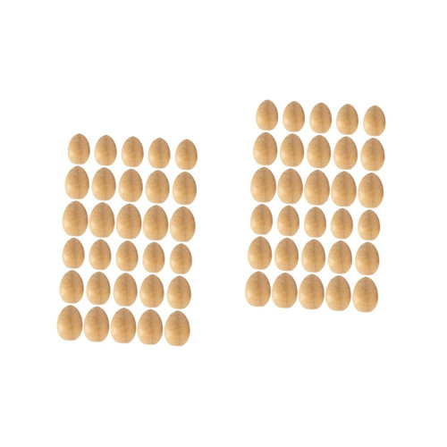 60 pcs Easter Wooden Eggs Wood Crafts for Wooden playset Arts and Crafts for Easter Craft White Wooden Easter Eggs for Crafts Blank Easter Eggs Easter Eggs Ornaments SEWACC