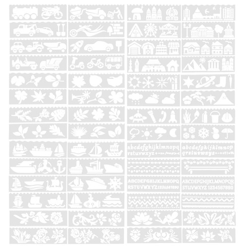 EXCEART 280 Pcs Drawing Template Letter Stencil Letter Molds Car Gifts Drawing Templates Spring Templates Flower Drawing Stencils Reusable Drawing Stencil DIY Stencils Film