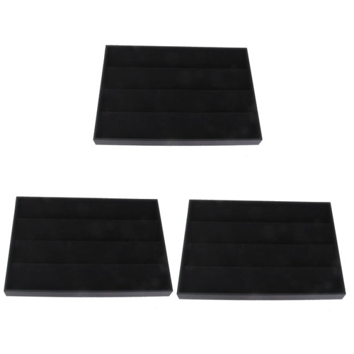Holibanna 3pcs ring box ring case jewelry box jewelry+box Jewelry showcase ring bix Earring organizer tray Earring storage tray suede earring display tray Earrings Display large jewelry rack